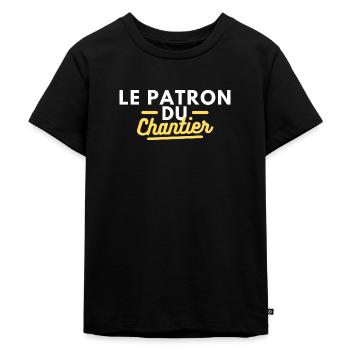 Le patron du chantier - T-shirt Premium bio Enfant - noir - Devant - Mikhail (115cm)