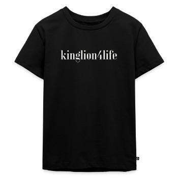 Kinglion4life Logo edel - Kinder Premium Bio T-Shirt - Schwarz - Vorne - Mikhail (115cm)