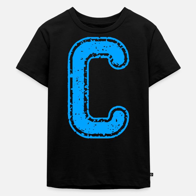 Lettera C - Maglietta ecologica premium per bambini - nero