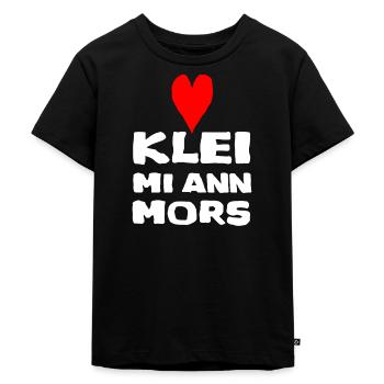 Klei mi ann Mors - Low German - Kids Premium Organic T-Shirt - black - Front - Mikhail (115cm)