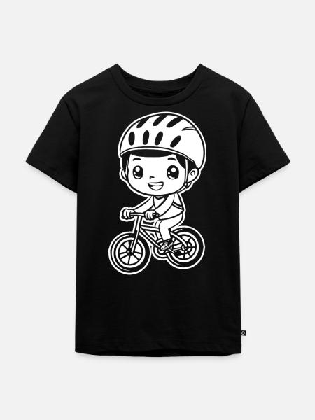 Kleiner Radfahrer - Kinder Premium Bio T-Shirt - Schwarz