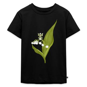Maiglockchen Elfe - Kinder Premium Bio T-Shirt - Schwarz - Vorne - Mikhail (115cm)
