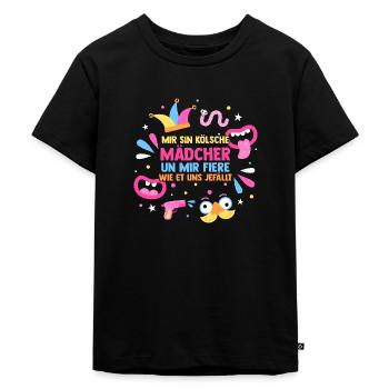 Karnevalskostüm Fasching Karneval - Kinder Premium Bio T-Shirt - Schwarz - Vorne - Mikhail (115cm)