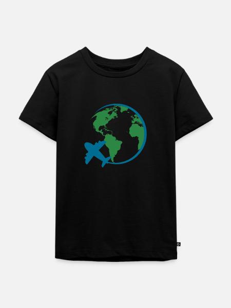 Weltreise - Kinder Premium Bio T-Shirt - Schwarz