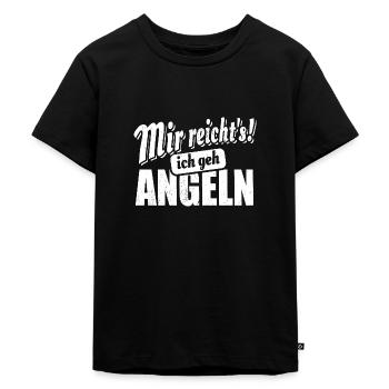 Mir reicht's ich geh angeln - Spruch - Kinder Premium Bio T-Shirt - Schwarz - Vorne - Mikhail (115cm)