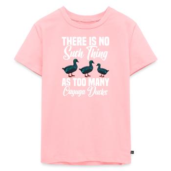 Cayuga Duck Food Enclos pour animaux en peluche Cayuga - T-shirt Premium bio Enfant - rose - Devant - AI Model Kid Female (0cm)