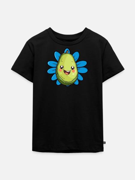 Avocado Veganer Öko - Kinder Premium Bio T-Shirt - Schwarz