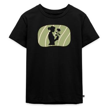 Floristik Flower Power Gießkanne - Kinder Premium Bio T-Shirt - Schwarz - Vorne - Mikhail (115cm)