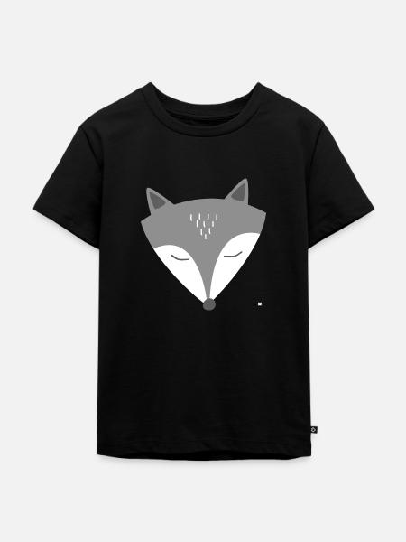 Wolf - Kinder Premium Bio T-Shirt - Schwarz