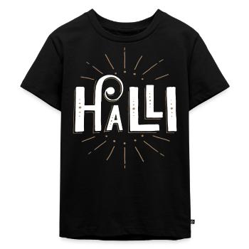 HALLI | Halli Galli | Party Duo | Partnerlook - Kinder Premium Bio T-Shirt - Schwarz - Vorne - Mikhail (115cm)