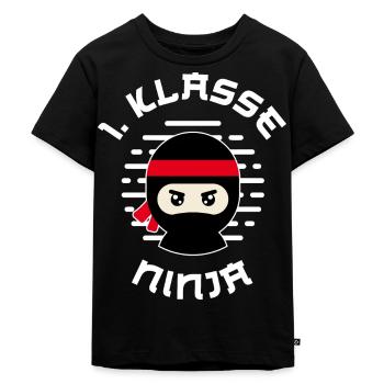Einschulung 2020 Grundschule Ninja Erste Klasse - Kinder Premium Bio T-Shirt - Schwarz - Vorne - Mikhail (115cm)