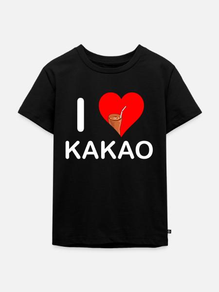 I love Kakao - Kinder Premium Bio T-Shirt - Schwarz