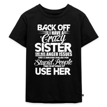 Bruder Schwester - Kinder Premium Bio T-Shirt - Schwarz - Vorne - Mikhail (115cm)