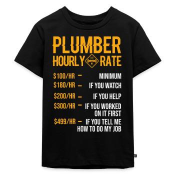 plombier - T-shirt Premium bio Enfant - noir - Devant - Mikhail (115cm)