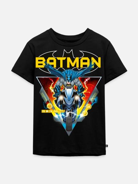 Batman und Batcycle - Kinder Premium Bio T-Shirt - Schwarz