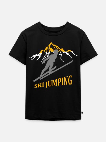 Skispringer - Kinder Premium Bio T-Shirt - Schwarz