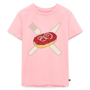 Mettbrötchen - oignons et viande hachée crue Mett - T-shirt Premium bio Enfant - rose - Devant - AI Model Kid Female (0cm)