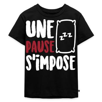 Une pause s'impose - T-shirt Premium bio Enfant - noir - Devant - Mikhail (115cm)