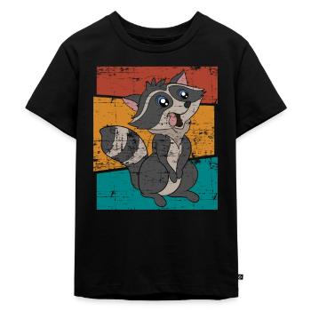 Waschbären Geschenk Waschbär - Kinder Premium Bio T-Shirt - Schwarz - Vorne - Mikhail (115cm)