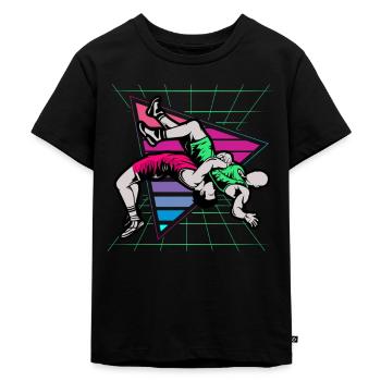 Ringen, Ringen Ringer, 2021, - Kinder Premium Bio T-Shirt - Schwarz - Vorne - Mikhail (115cm)
