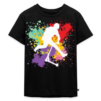 trottinette freestyle - T-shirt Premium bio Enfant - noir - Devant - Mikhail (115cm)