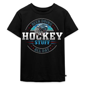 Eishockey, Eishockey Eishockey Spieler, - Kinder Premium Bio T-Shirt - Schwarz - Vorne - Mikhail (115cm)