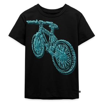 mountainbike,bike,bike,lines,blue - Kids Premium Organic T-Shirt - black - Front - Mikhail (115cm)