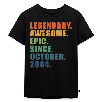 19. Geburtstag, Oktober 2004, 19-jähriges Jubiläum - Kinder Premium Bio T-Shirt - Schwarz - Vorne - Mikhail (115cm)
