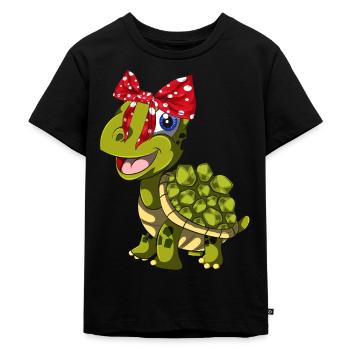 Schildkröte - Kinder Premium Bio T-Shirt - Schwarz - Vorne - Mikhail (115cm)
