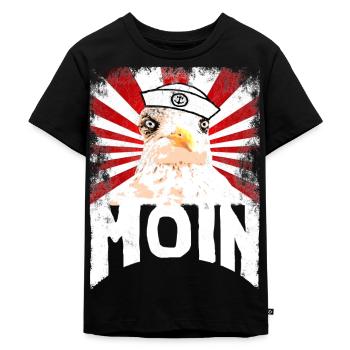 Böse Möwe Hafen Adler Moin Ahoi - Kinder Premium Bio T-Shirt - Schwarz - Vorne - Mikhail (115cm)