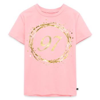 97 - T-shirt Premium bio Enfant - rose - Devant - AI Model Kid Female (0cm)