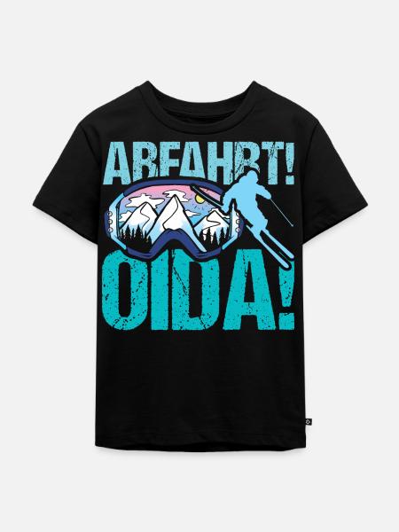 Abfahrt Ski - Kinder Premium Bio T-Shirt - Schwarz