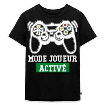 Humour Jeux Vidéo Mode Joueur Activé Cadeau Gamer - T-shirt Premium bio Enfant - noir - Devant - Mikhail (115cm)