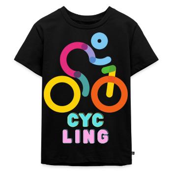 Cycling Colourful - Kinder Premium Bio T-Shirt - Schwarz - Vorne - Mikhail (115cm)