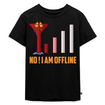 Je suis hors ligne batterie vide pas de réception Internet - T-shirt Premium bio Enfant - noir - Devant - Mikhail (115cm)