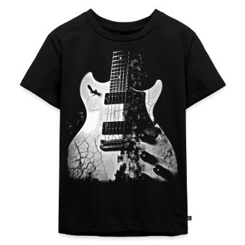 Gitarre - Kinder Premium Bio T-Shirt - Schwarz - Vorne - Mikhail (115cm)