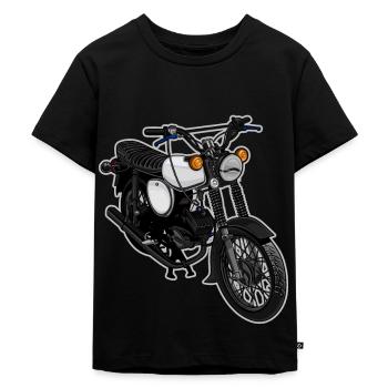S51 (weiß) // Illustration - Kinder Premium Bio T-Shirt - Schwarz - Vorne - Mikhail (115cm)
