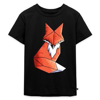 Geometrisches Fuchs Liebhaber Mathe Geometrie - Kinder Premium Bio T-Shirt - Schwarz - Vorne - Mikhail (115cm)