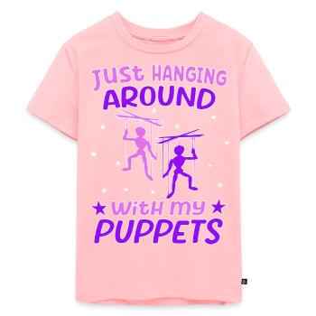 Puppet stage for marionettes and puppet shows - Kids Premium Organic T-Shirt - rose - Front - AI Model Kid Female (0cm)