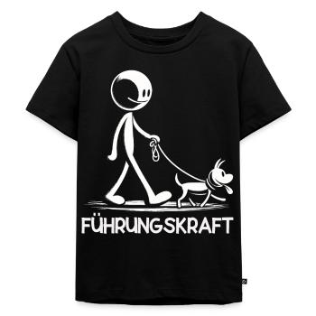 Hundehalter Geschenkidee Führungskraft Hund Lustig - Kinder Premium Bio T-Shirt - Schwarz - Vorne - Mikhail (115cm)