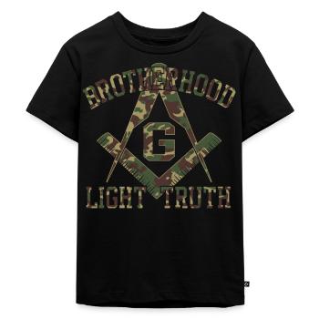 Fraternité Lumière Vérité Francs-maçons Francs-maçons - T-shirt Premium bio Enfant - noir - Devant - Mikhail (115cm)