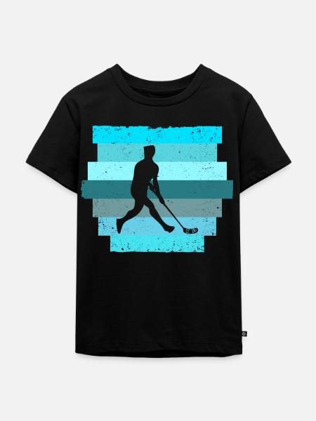 Floorball - Kinder Premium Bio T-Shirt - Schwarz