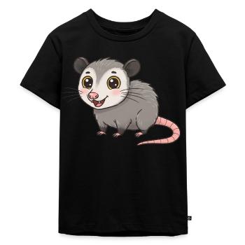 Dessin animé animalier opossum - T-shirt Premium bio Enfant - noir - Devant - Mikhail (115cm)