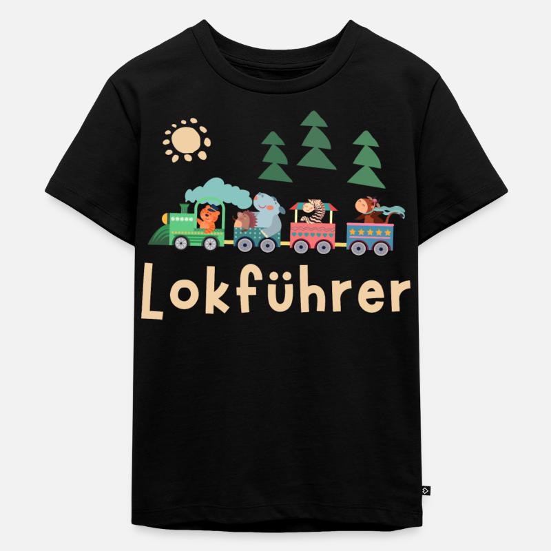 Lokführer Eisenbahn - Kinder Premium Bio T-Shirt - Schwarz