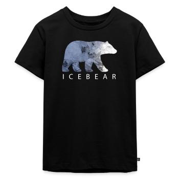 Eisbär - Kinder Premium Bio T-Shirt - Schwarz - Vorne - Mikhail (115cm)