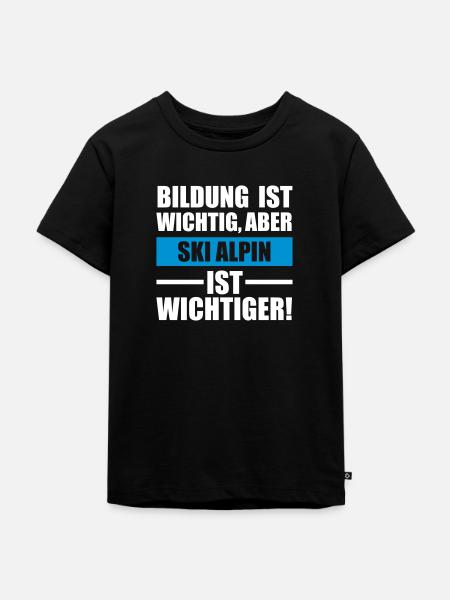 Ski Alpin Sportart - Kinder Premium Bio T-Shirt - Schwarz