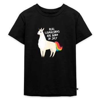 Real Llamacorns Are Born In July | Birthday Design - Kinder Premium Bio T-Shirt - Schwarz - Vorne - Mikhail (115cm)