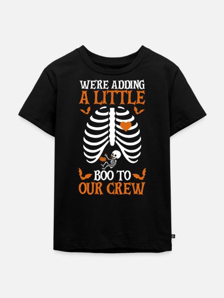 Funny Halloween Pumpkin Pregnancy - Kinder Premium Bio T-Shirt - Schwarz
