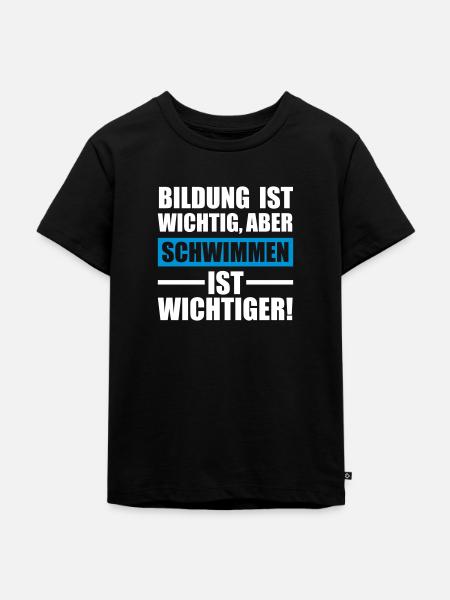 Schwimmen Sportart - Kinder Premium Bio T-Shirt - Schwarz