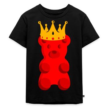 Gummibären König - Kinder Premium Bio T-Shirt - Schwarz - Vorne - Mikhail (115cm)